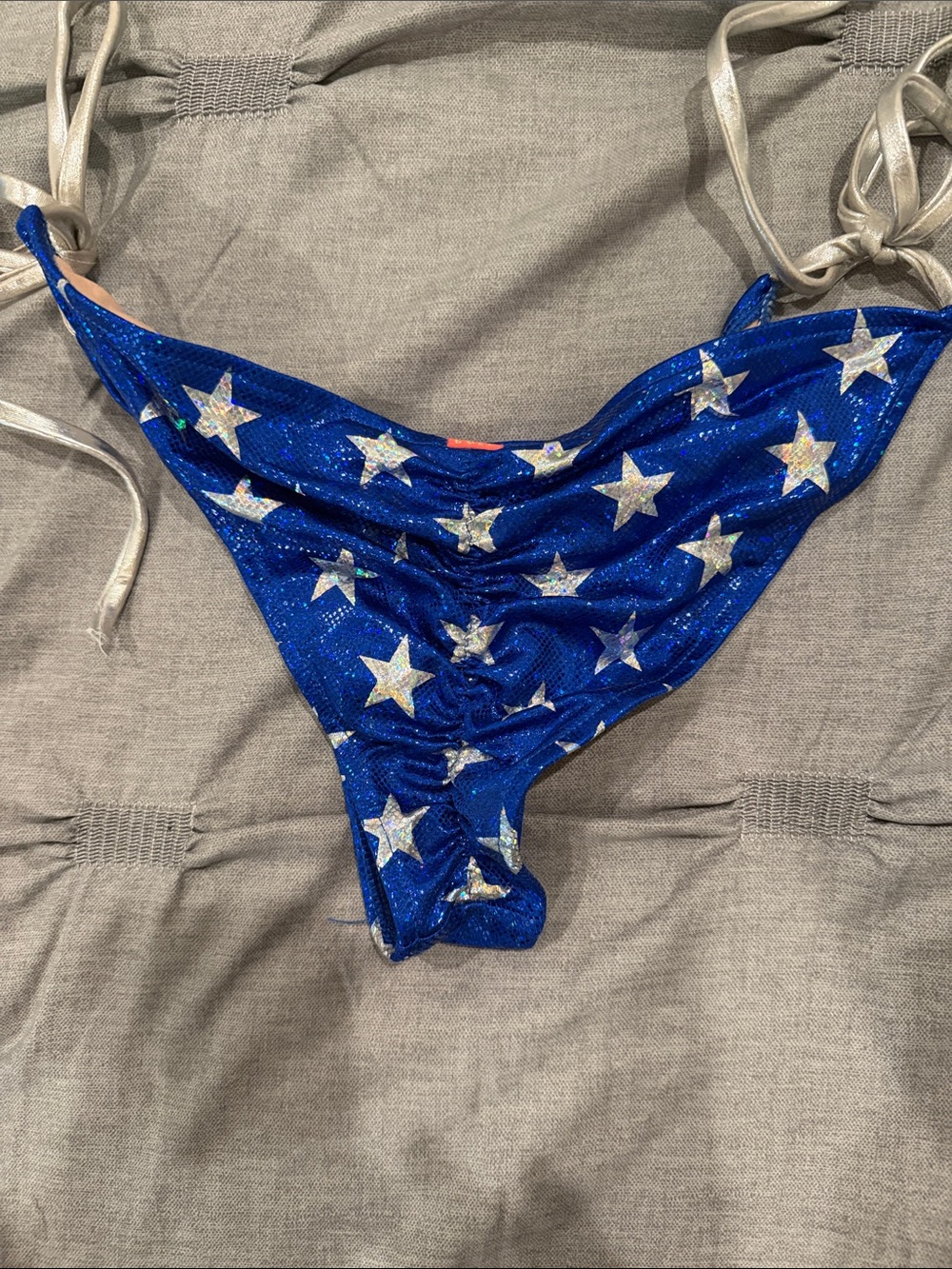 Blue Star-Print Tie-Side Bikini Bottom - Picture 2 of 3